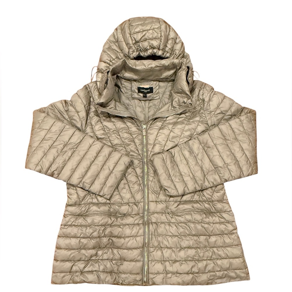 Cacharel Paris Women's Quilted Hooded Jacket Large